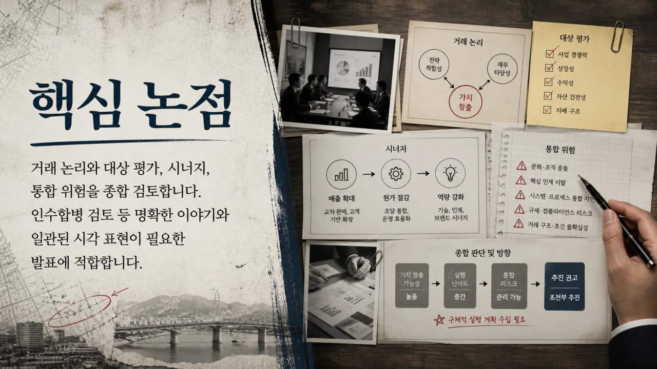 인수합병 검토 4번째 슬라이드