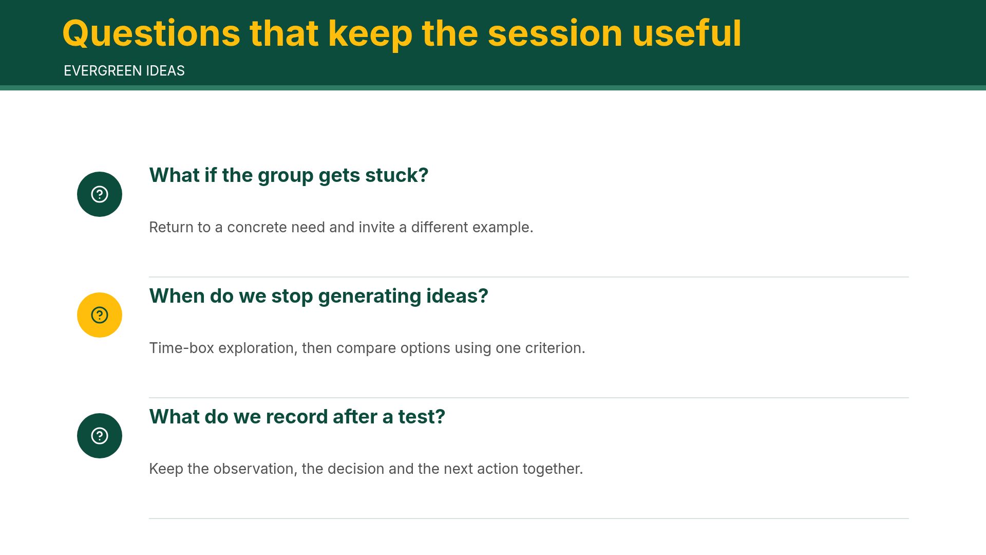 Evergreen Ideas slide 20