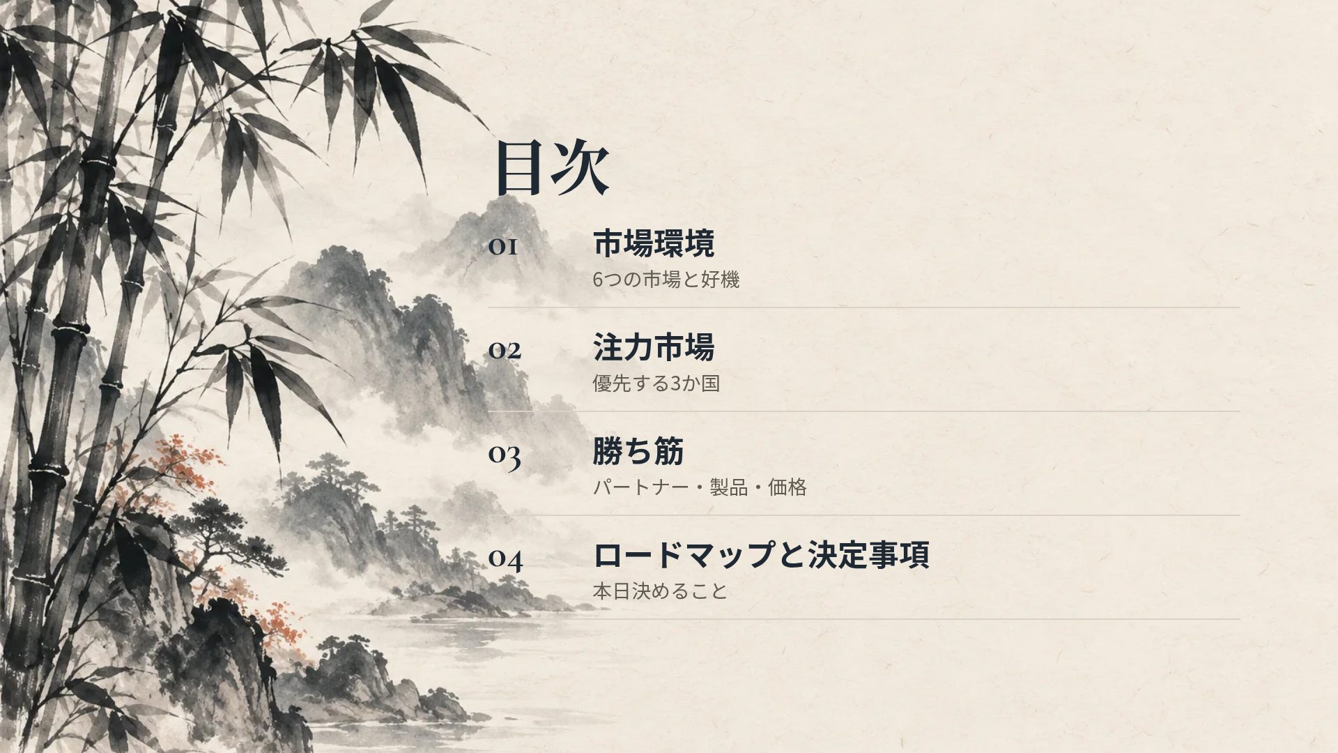 水墨山水 スライド 3