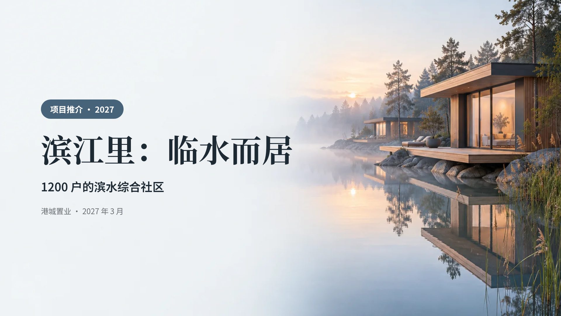 湖景晨雾