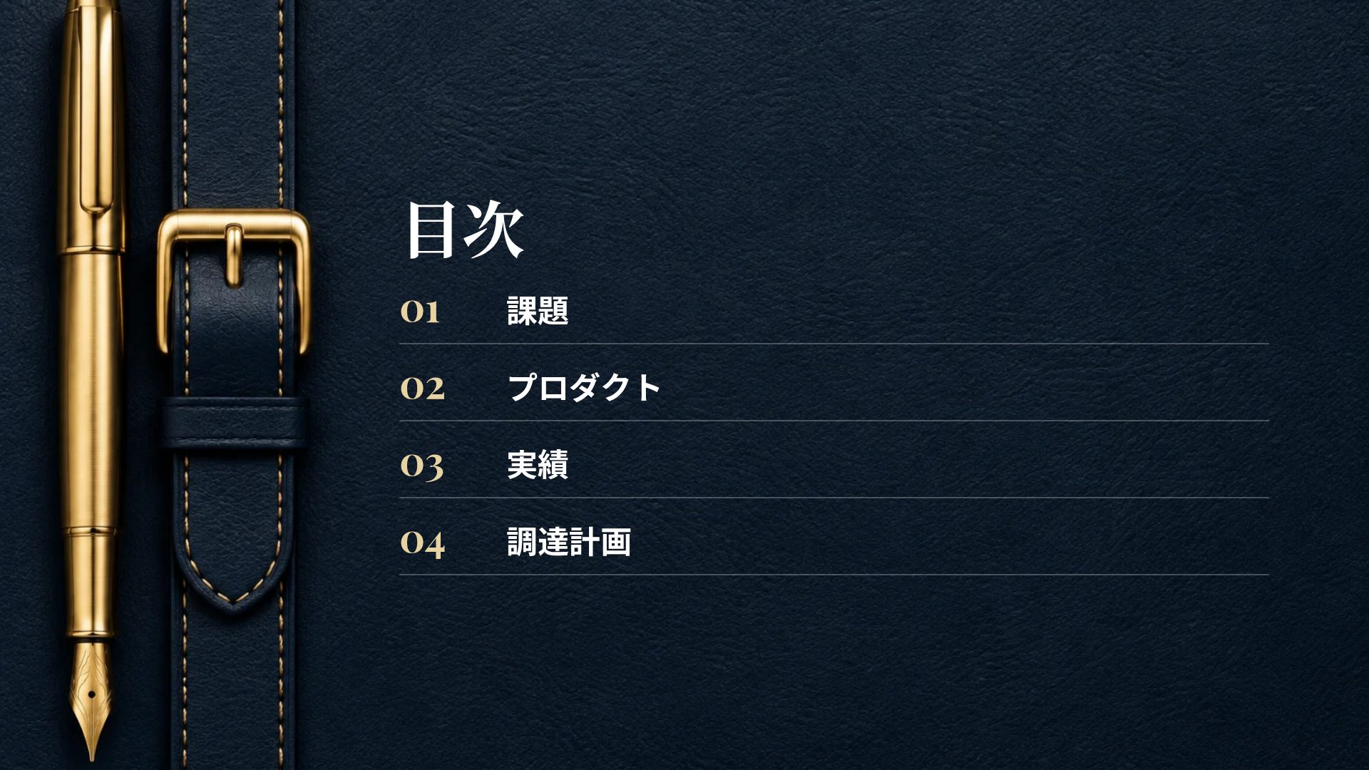 ネイビーレザー スライド 3