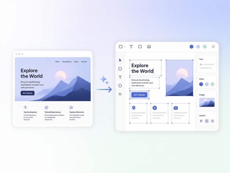 Screenshots to Editable Designs